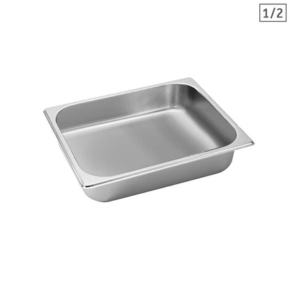 SOGA Gastronorm GN Pan Full Size 1/2 GN Pan 6.5cm Deep Stainless Steel Tray