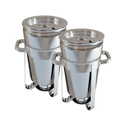 SOGA 2X 11L Round Stainless Steel Soup Warmer Marmite Chafer Full Size Catering Chafing Dish