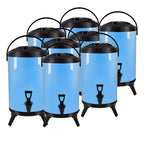 SOGA 8X 4.2 Gal Stainless Steel Insulated Milk Tea Barrel Hot and Cold Beverage Dispenser Container with Faucet Blue