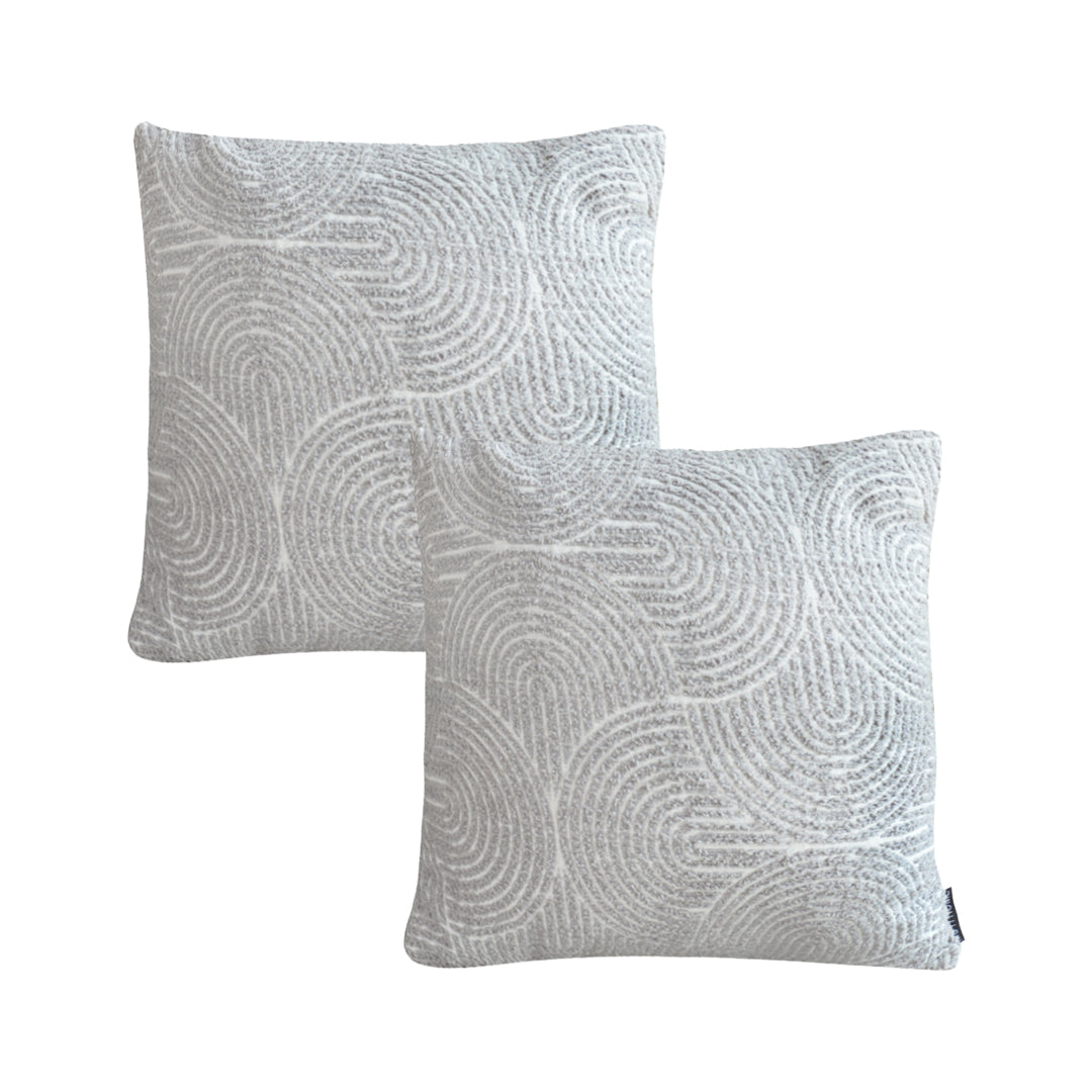 SOGA 2X 45cm Off White Embroidered Decorative Square Pillowcase