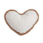SOGA 42x32cm Heart-Shaped Beige Brown Off-White Plush Polyester Pillow Cover