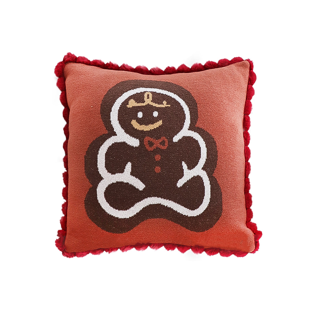 SOGA 45cm Cozy Christmas Gingerbread Man Accent Pillowcase