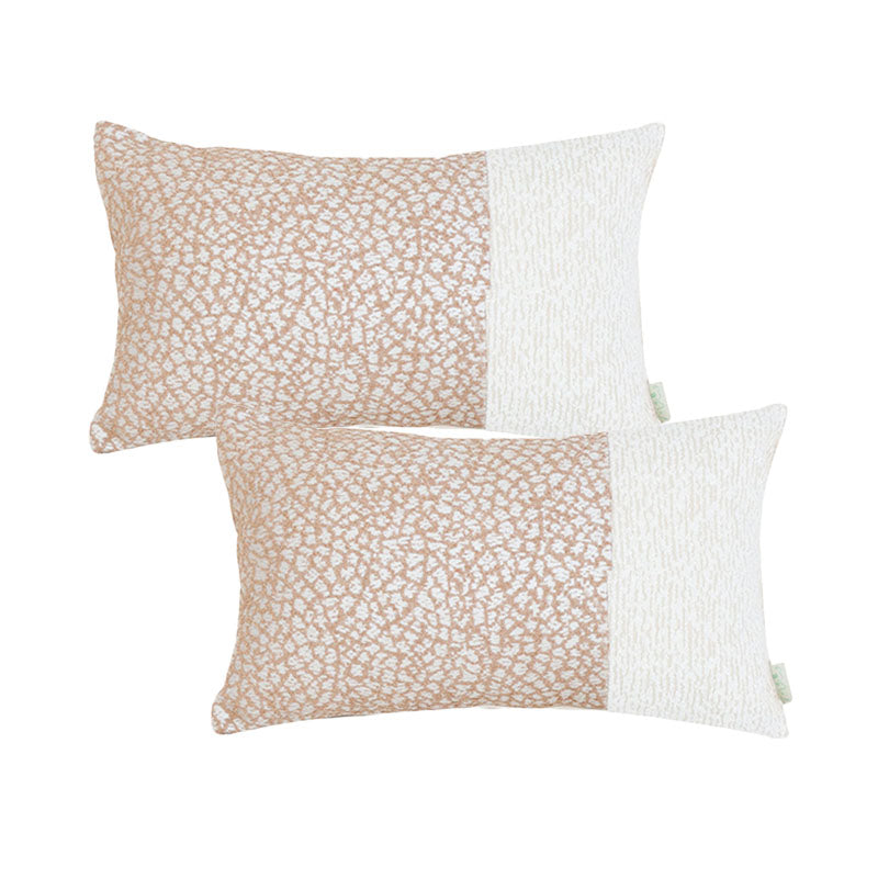 SOGA 2X 30x50cm Chic Leopard Print & Solid Ivory Decorative Pillowcase