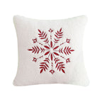 SOGA 45cm Christmas Snowflake Embroidered Faux Fur Throw Pillowcase