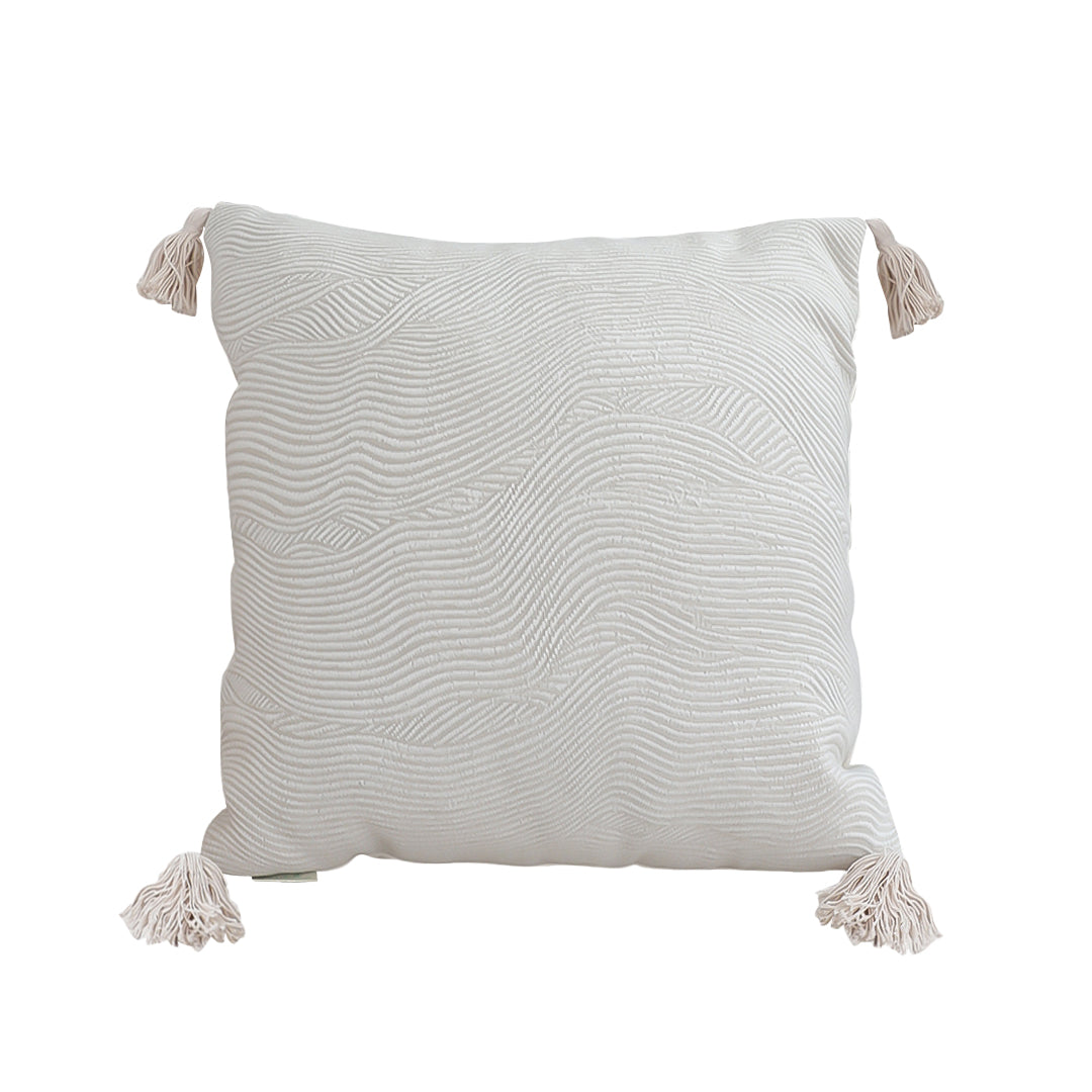 SOGA 45cm Minimalist Cream Tassel Pillowcase with tassels
