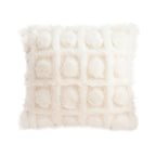 SOGA 45cm Cream Pom-Pom Grid Pillowcase