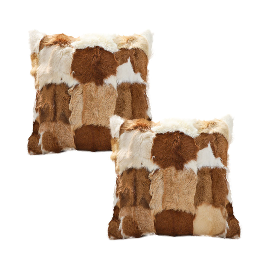 SOGA 2X 45cm Cowhide Patchwork Pillowcase