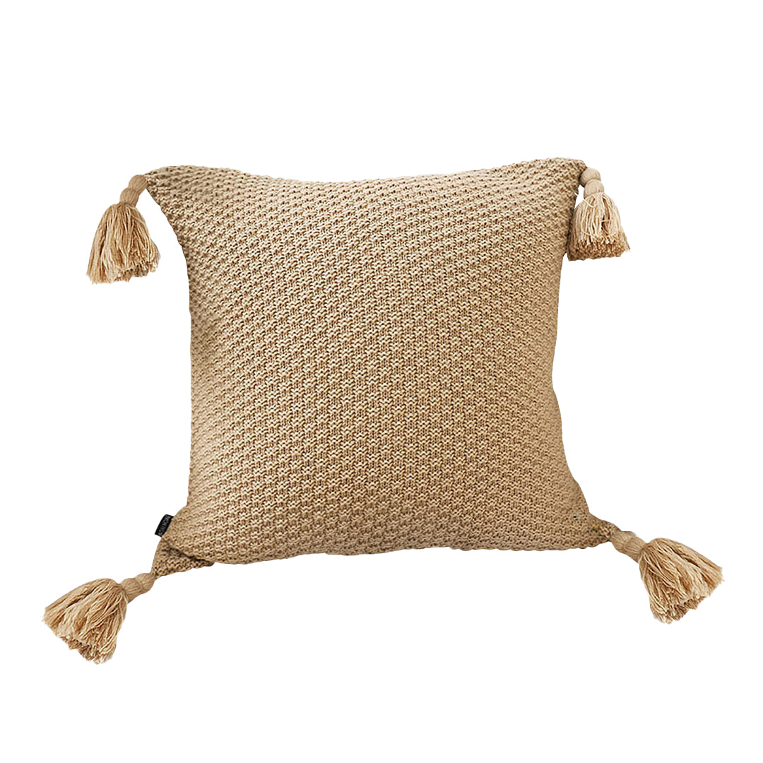 SOGA 50cm Chunky Knit Pillowcase (Warm Beige)