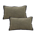 SOGA 2X 30x50cm Versatile Olive Green Lumbar Pillowcase with Black Border