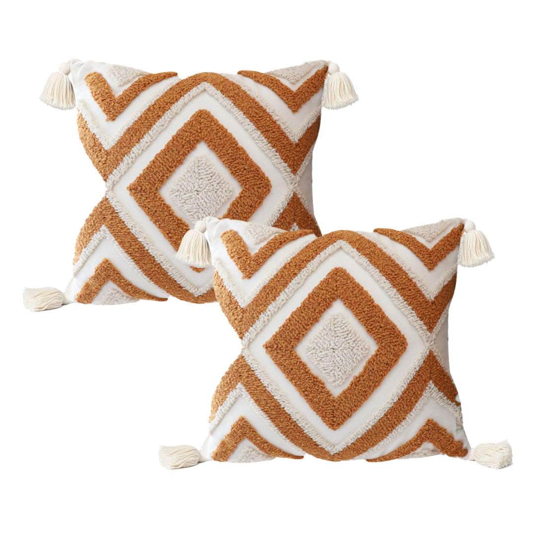 SOGA 2X 45cm Bold Diamond Geometry Pillowcases – Modern Geometric Decorative Cushion Covers for Sofa, Bed & Home Décor