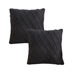SOGA 2X 45cm Charcoal Grey Cable Knit Pillow Covers – Soft Decorative Cushion Cases for Sofa, Bed & Home Décor