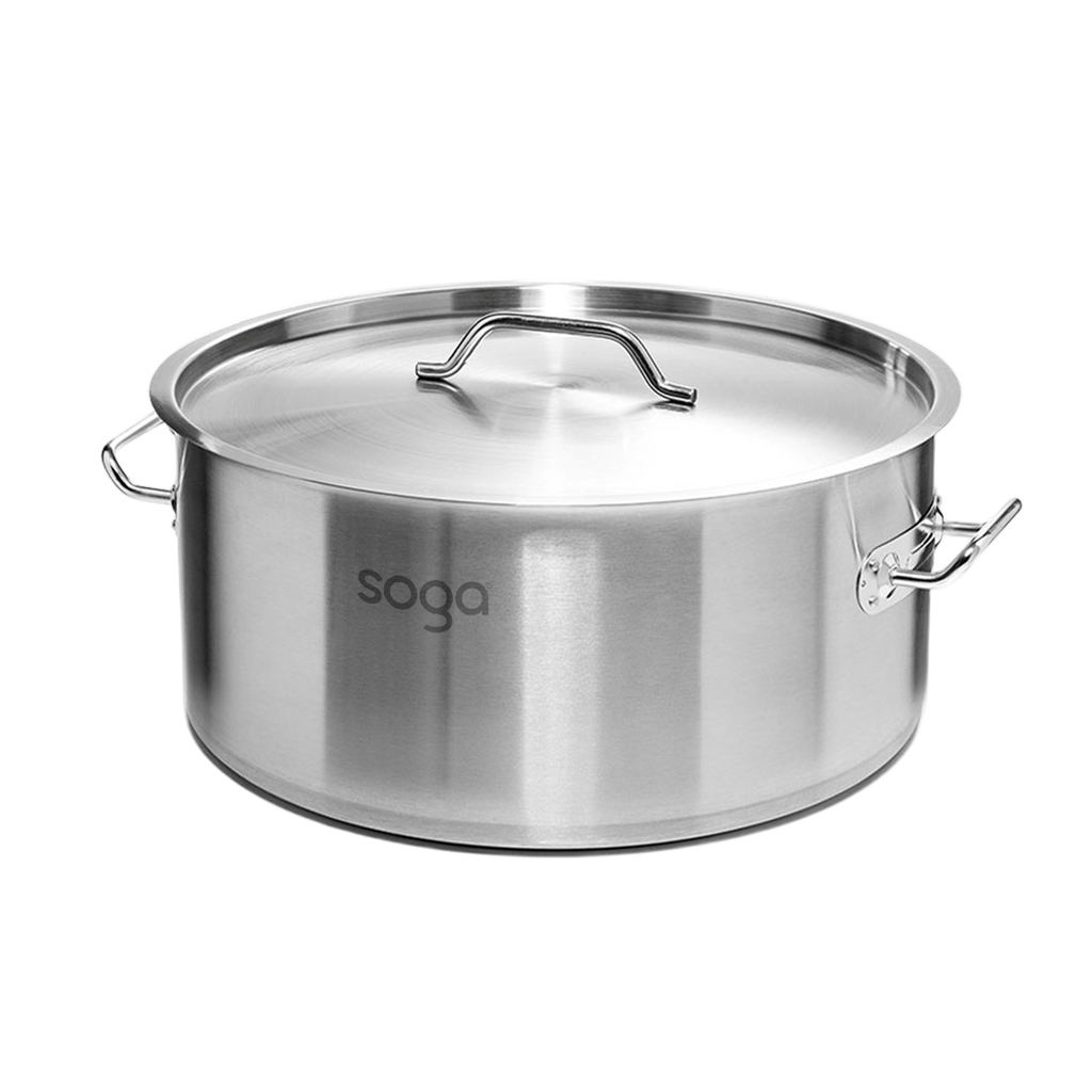 SOGA Stock Pot 32Lt Top Grade Thick Stainless Steel Stockpot 18/10