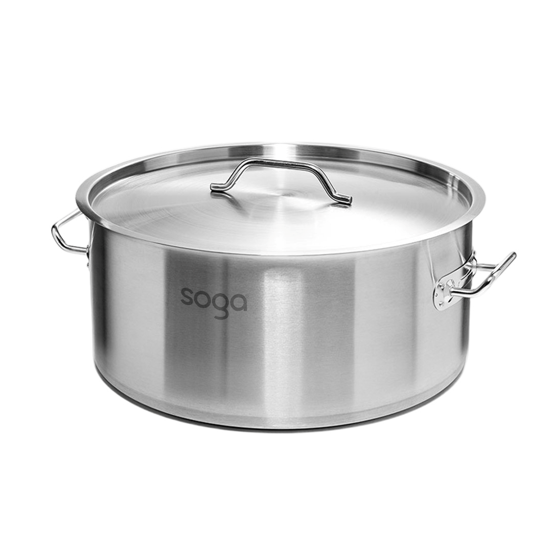 SOGA Stock Pot 32Lt Top Grade Thick Stainless Steel Stockpot 18/10