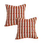 SOGA 2X 45cm Rust Orange & Off-White Striped Polyester Decorative Pillowcase