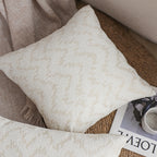 SOGA 45cm Cream Chevron Embroidered Pillowcase