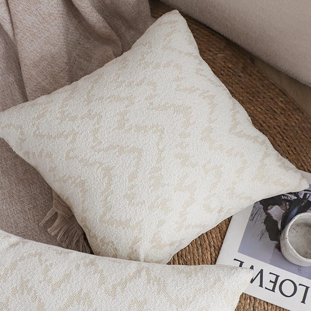 SOGA 45cm Cream Chevron Embroidered Pillowcase