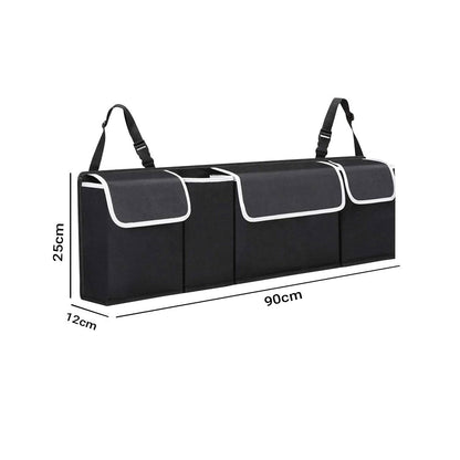 SOGA Oxford Cloth Car Storage Trunk Organiser Backseat Multi-Purpose Interior Accessories Black