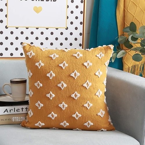 SOGA 2X 17.72in Yellow Diamond Elegance Pillowcases Textured Decorative Cushion Covers