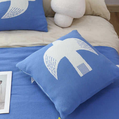 SOGA 2X 17.72in Classic Blue Dove Christmas Pillowcases Festive Decorative Cushion Covers