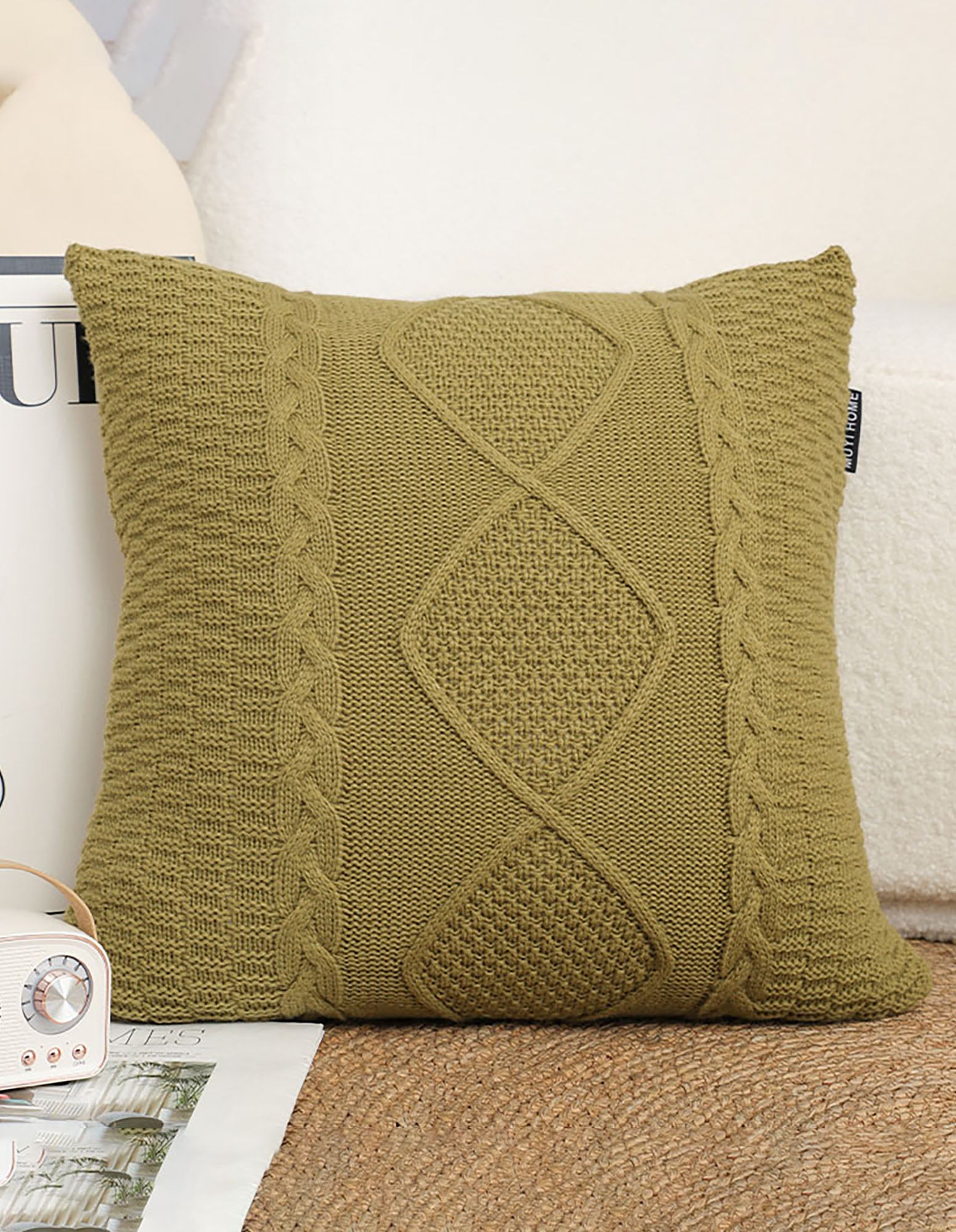 SOGA 2X 45cm Retro Twisted Vine Rhombus Pillowcase