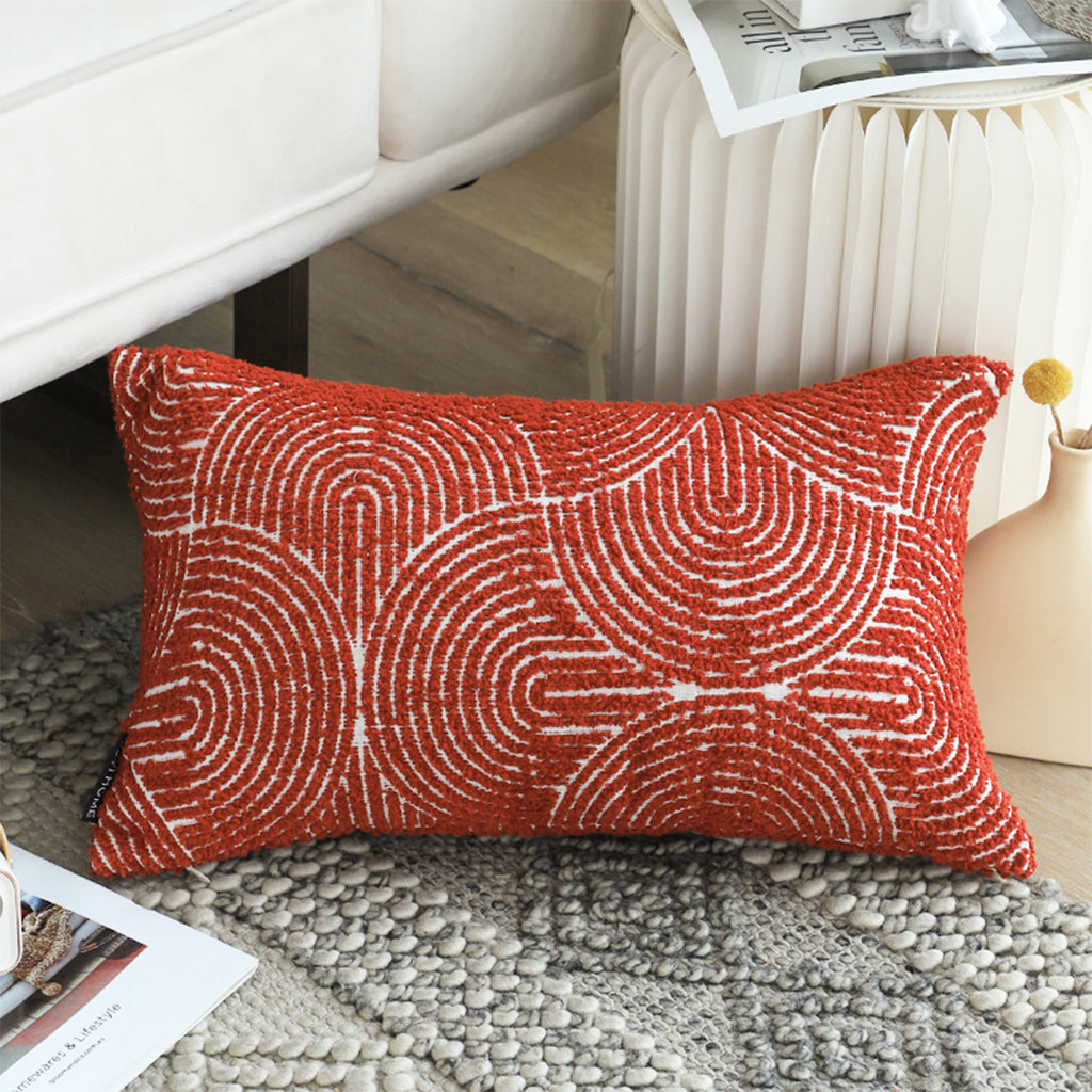 SOGA 30x50cm Cinnabar Burnt Orange Lumbar Pillowcase