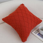 SOGA 2X 45cm Classic Red Diamond Knit Pillowcases – Soft Decorative Cushion Covers for Sofa, Bed & Home Décor