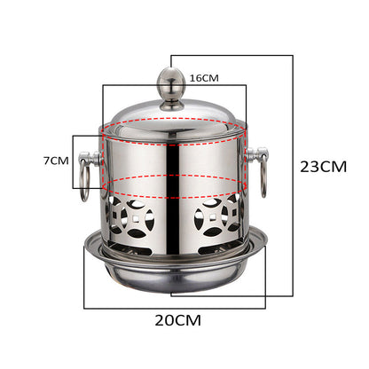 SOGA 4X Stainless Steel Mini Asian Buffet Hot Pot Single Person Shabu Alcohol Stove Burner with Lid