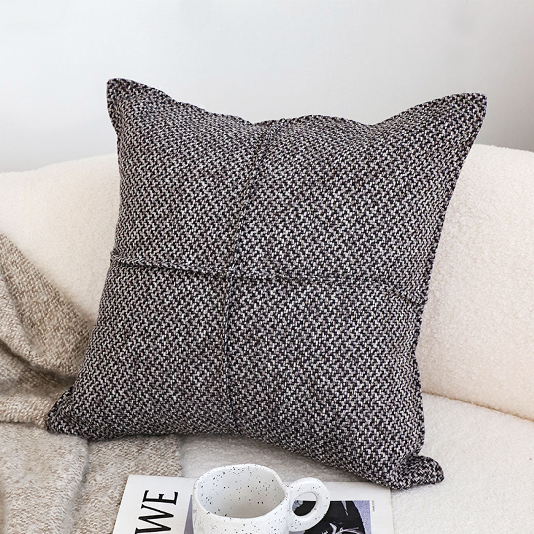 SOGA 45cm  UrbanWeave Charcoal Tweed Pillowcase