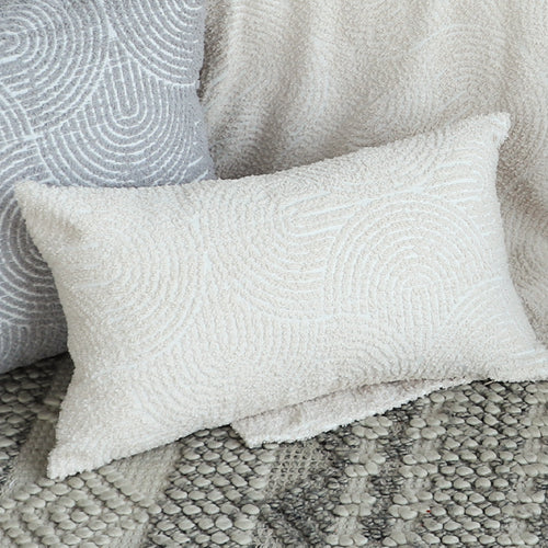 SOGA 2X 30x50cm Embroidered Off-White Lumbar Pillowcase for Modern Home