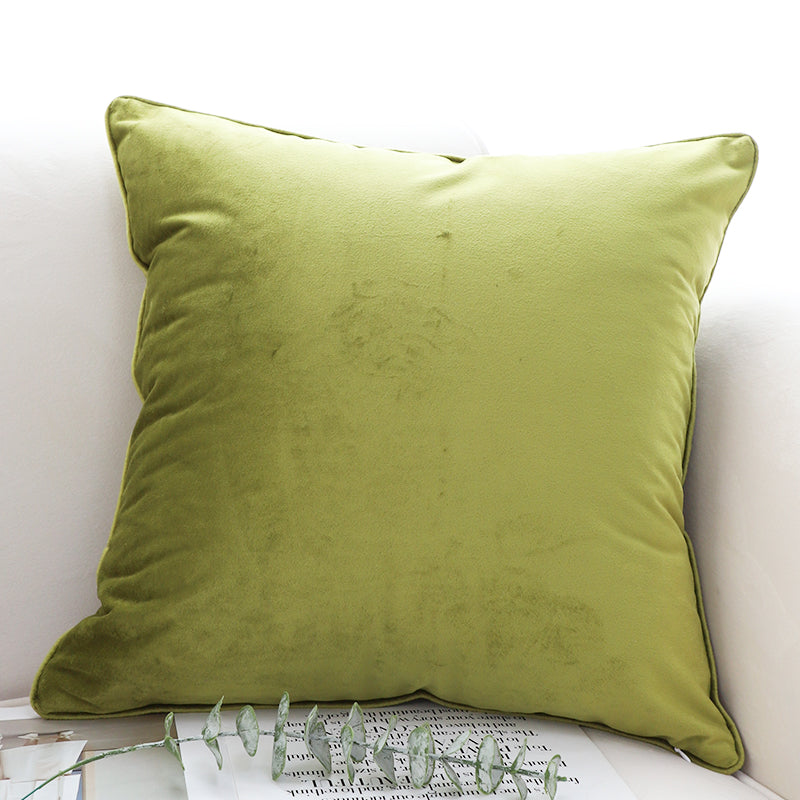 SOGA 45cm Olive Green Velvet Pillow Cover