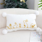 SOGA 30x50cm Whimsical Bunny Embroidered Pillowcase