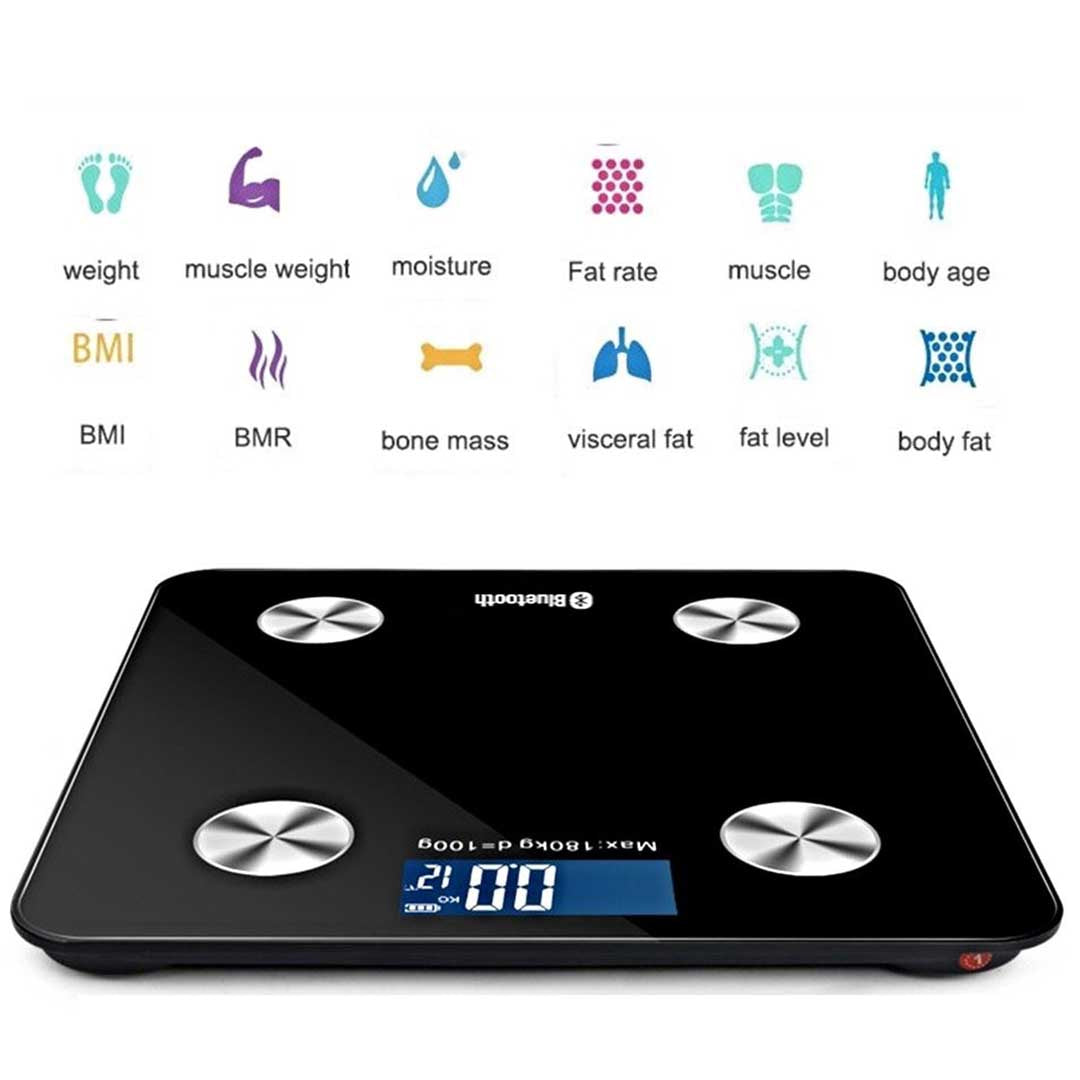 SOGA 2X Wireless Bluetooth Digital Body Fat Scale Bathroom Health Analyser Weight White