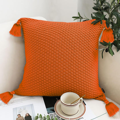 SOGA 50cm SOGA 50cm Chunky Knit Pillowcase (Coral Orange)