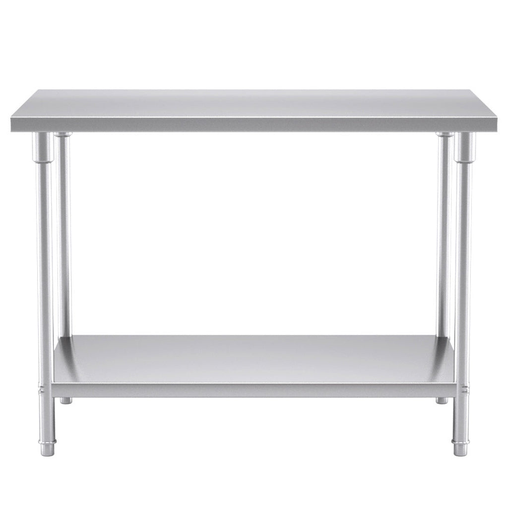 SOGA 2-Tier Commercial Catering Kitchen Stainless Steel Prep Work Bench Table 120*70*85cm
