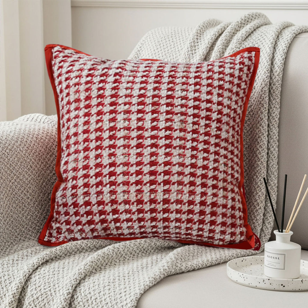 SOGA 45cm Cozy Chic Houndstooth Pillowcase