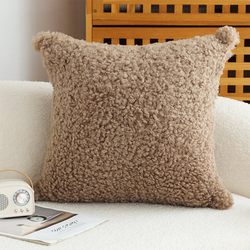 SOGA 2X 17.72in Brown Textured Lumbar Pillow with Tassels Decorative Cushion Covers