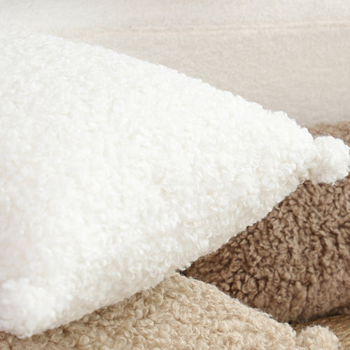 SOGA 2X 17.72in Pure White Bouclé Bliss Pillowcases Soft Decorative Cushion Covers