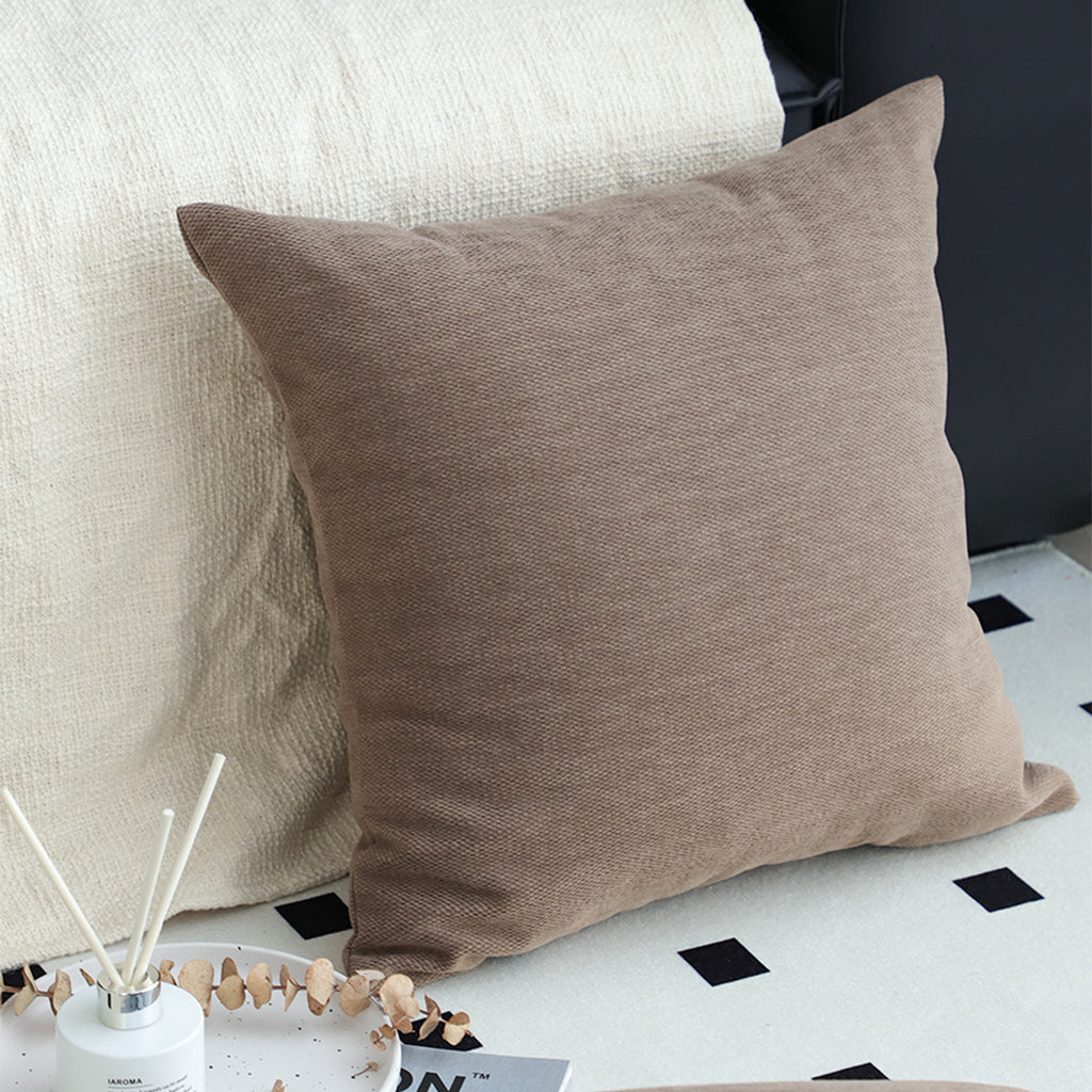 SOGA 45cm Minimalist Textured Brown Pillowcase