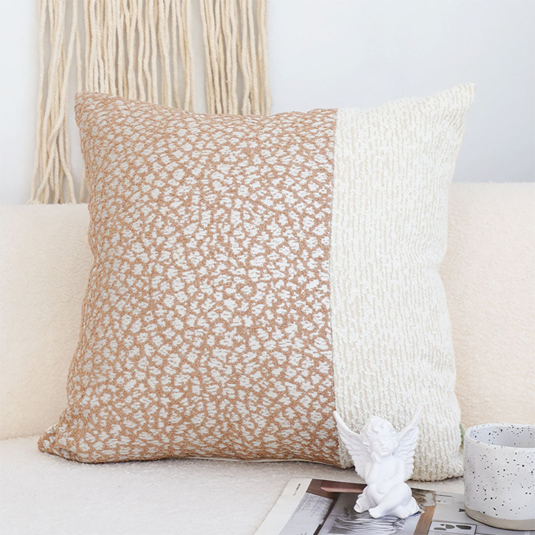 SOGA 2X 45cm Chic Ivory & Gold Textured Pillowcase
