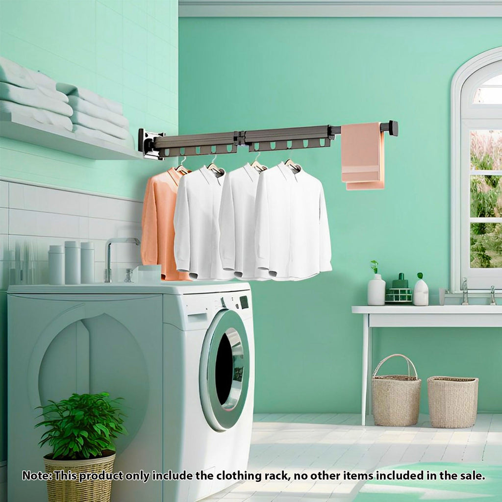 SOGA 2X 36.7 in Wall-Mounted Clothing Dry Rack Retractable Space-Saving Foldable Hanger