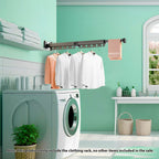 SOGA 2X 36.7 in Wall-Mounted Clothing Dry Rack Retractable Space-Saving Foldable Hanger