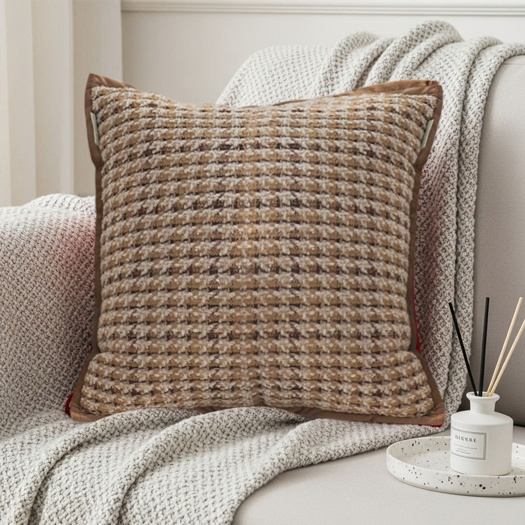 SOGA 45cm Cozy Woven Brown Pillowcase