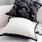 SOGA 45cm Minimalist Cream Pillowcase with Black Piping