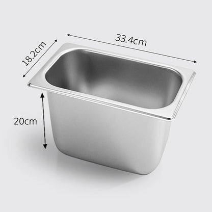 SOGA Gastronorm GN Pan Full Size 1/3 GN Pan 20cm Deep Stainless Steel Tray