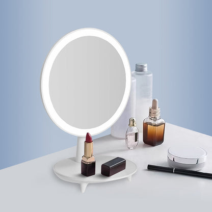 SOGA 2X Round White Rechargeable LED Light Makeup Mirror Tabletop Vanity Home Decor