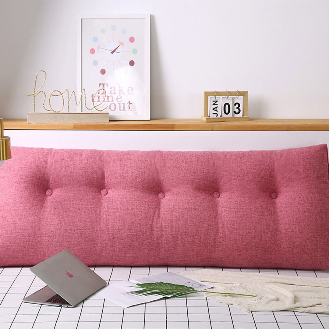 SOGA 47.2in Crabapple Red Triangular Wedge Bed Pillow Headboard Backrest Bedside Tatami Cushion Home Decor