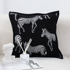 SOGA Set of 2 – 45cm Wildlife Zebra Scene Decorative Pillow Covers, Black & White Cushion Covers