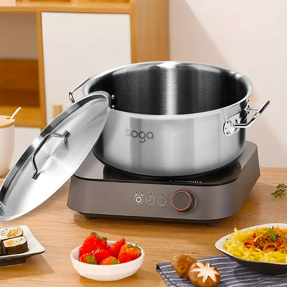 SOGA Stock Pot 9L 23L Top Grade Thick Stainless Steel Stockpot 18/10