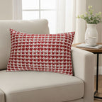 SOGA 30x50cm Cozy Textured Red & White Pillowcase
