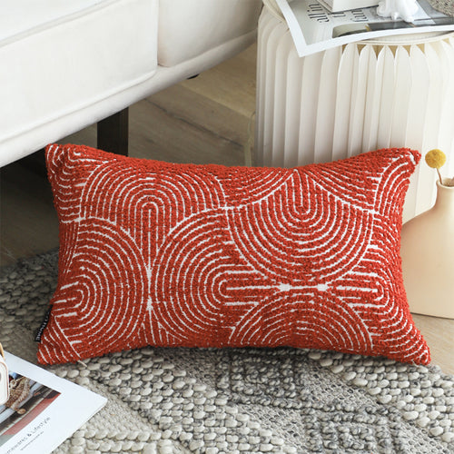 SOGA 2X 30x50cm Cinnabar Burnt Orange Lumbar Pillowcase